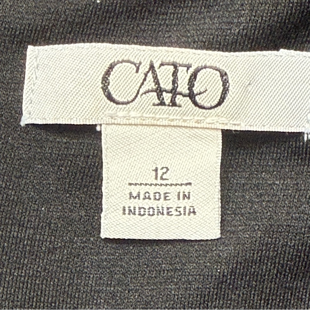 Cato Women's Short Cap Sleeves Ribbed Flared Raw Hem Dress, Black, Size 12 - Picture 4 of 8